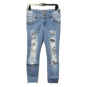 Ibiza Distressed Skinny Jeans - Blue - Size 9